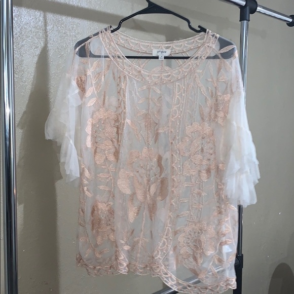 Umgee Embroidered Sheer Lace Top - Picture 4 of 7